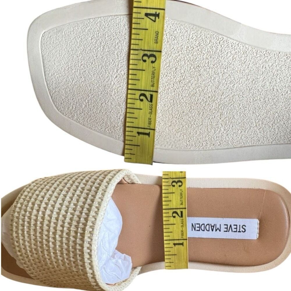 Steve Madden Leigh Natural Sandals Size 10 - Run Small - Picture 4 of 13